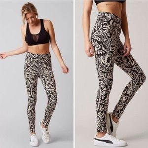 FP Movement by Free People City Slicker Black Paisley Moto Leggings (Size XS)